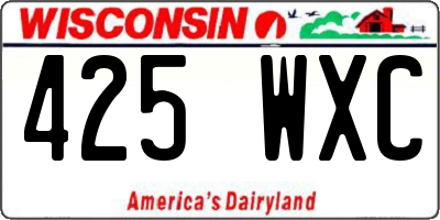 WI license plate 425WXC