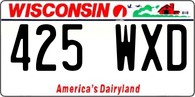 WI license plate 425WXD