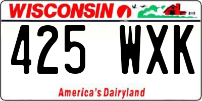 WI license plate 425WXK