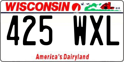 WI license plate 425WXL