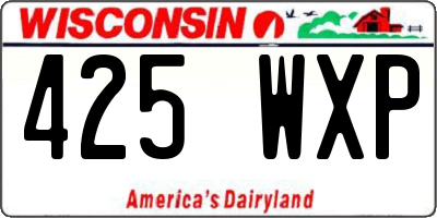 WI license plate 425WXP