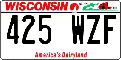 WI license plate 425WZF