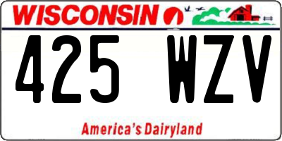 WI license plate 425WZV