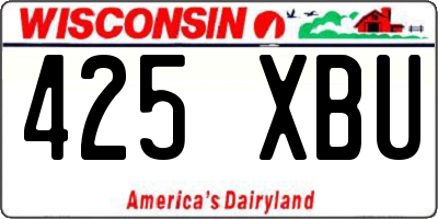 WI license plate 425XBU