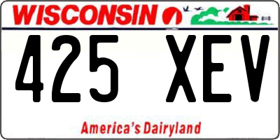 WI license plate 425XEV