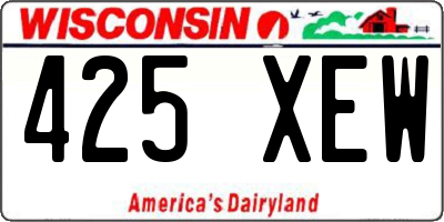 WI license plate 425XEW