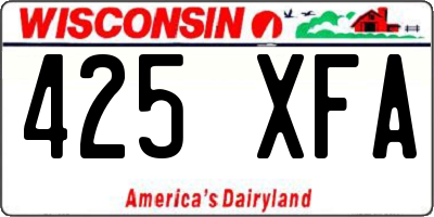 WI license plate 425XFA