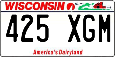 WI license plate 425XGM