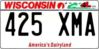 WI license plate 425XMA