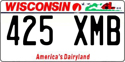 WI license plate 425XMB