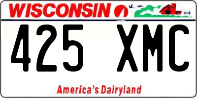 WI license plate 425XMC