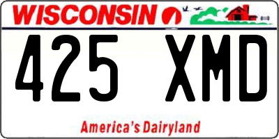 WI license plate 425XMD