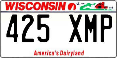 WI license plate 425XMP