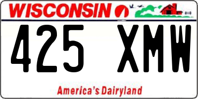 WI license plate 425XMW
