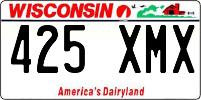 WI license plate 425XMX