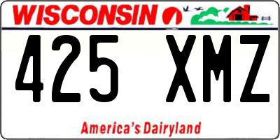 WI license plate 425XMZ