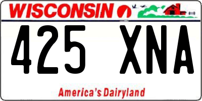 WI license plate 425XNA