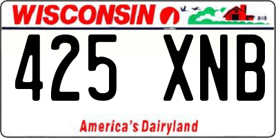 WI license plate 425XNB