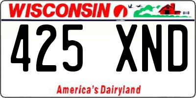 WI license plate 425XND