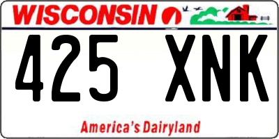 WI license plate 425XNK