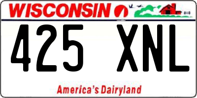 WI license plate 425XNL