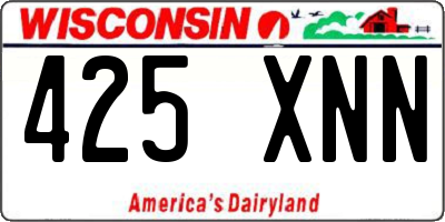WI license plate 425XNN