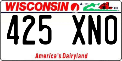 WI license plate 425XNO
