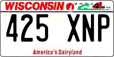 WI license plate 425XNP