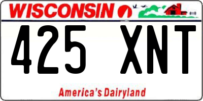 WI license plate 425XNT