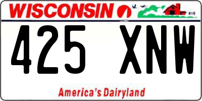 WI license plate 425XNW