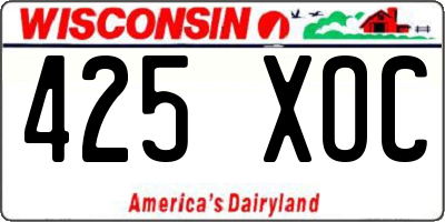 WI license plate 425XOC