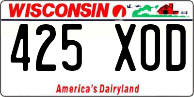 WI license plate 425XOD