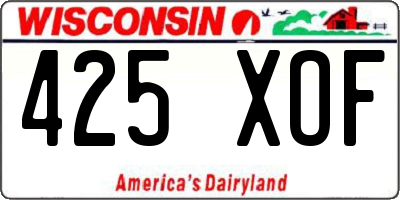 WI license plate 425XOF