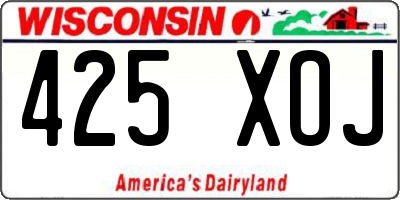 WI license plate 425XOJ