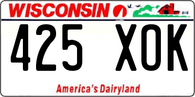 WI license plate 425XOK