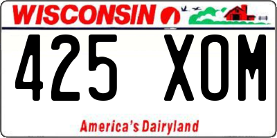 WI license plate 425XOM