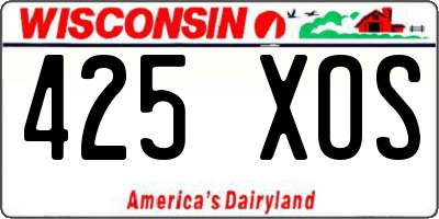 WI license plate 425XOS