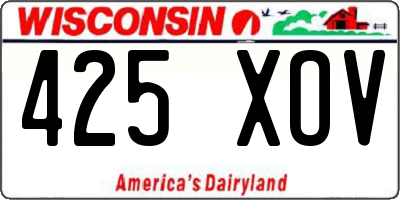 WI license plate 425XOV