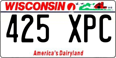 WI license plate 425XPC