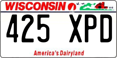 WI license plate 425XPD
