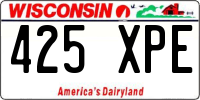 WI license plate 425XPE