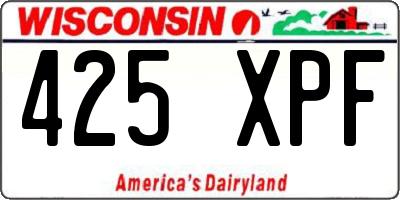WI license plate 425XPF