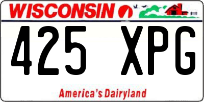 WI license plate 425XPG