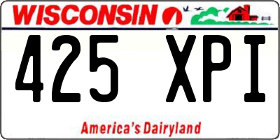 WI license plate 425XPI