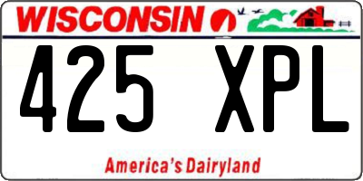 WI license plate 425XPL