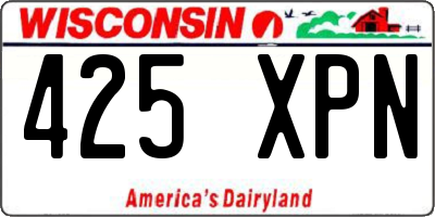 WI license plate 425XPN