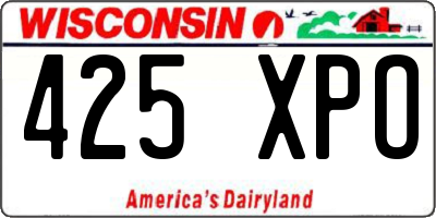 WI license plate 425XPO