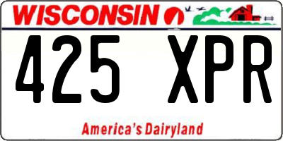 WI license plate 425XPR
