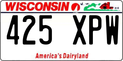 WI license plate 425XPW