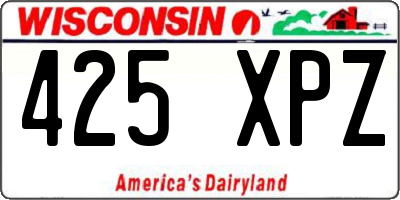 WI license plate 425XPZ